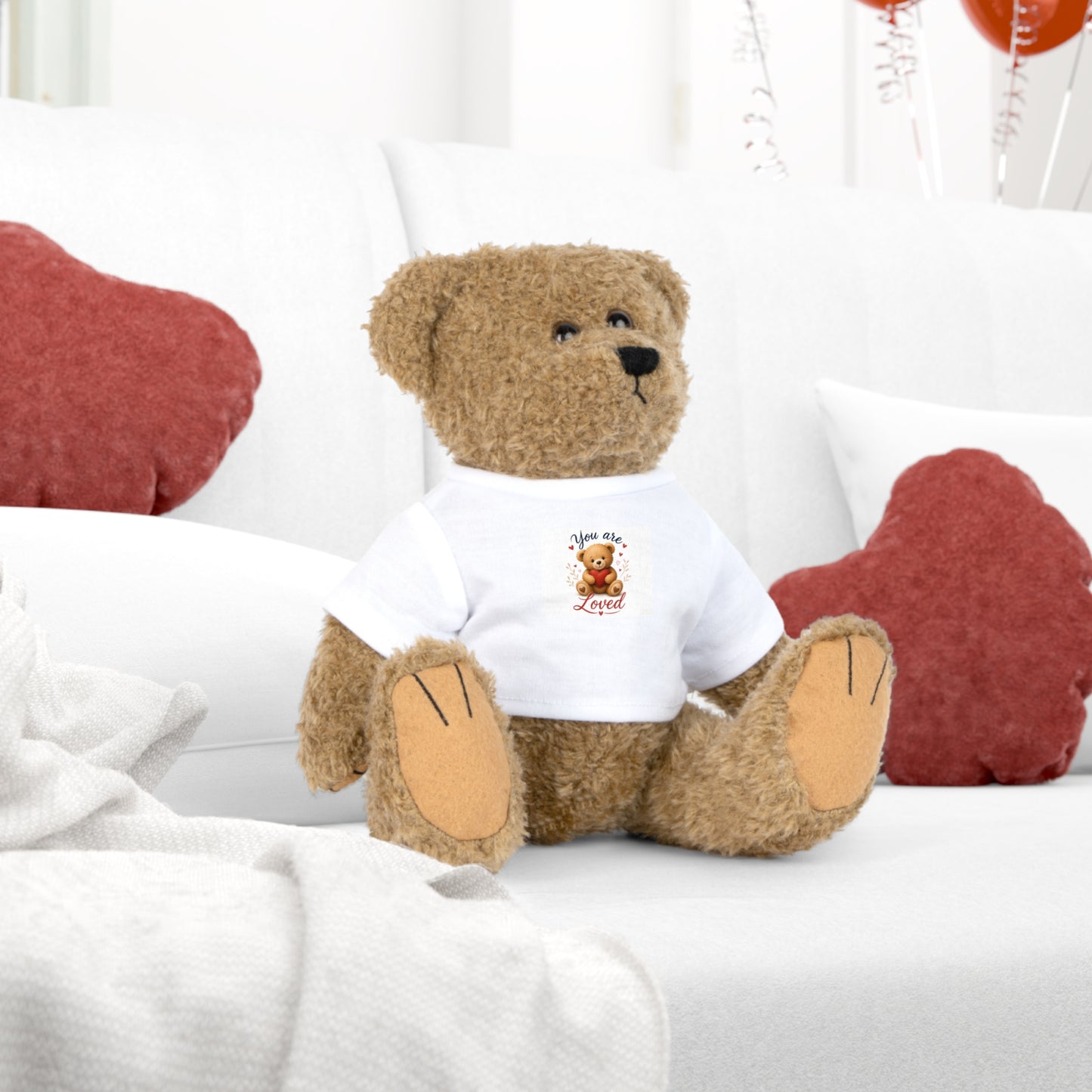 Teddy Bear — 'You Are Loved' Plush with Tee, Cute Gift for Kids & Valentine's
