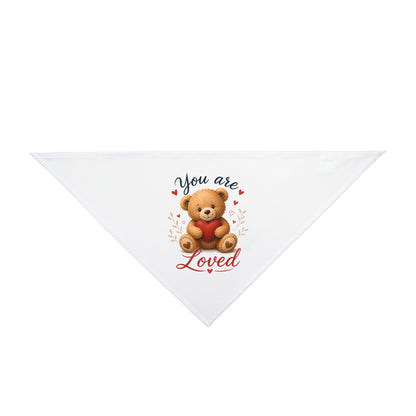 Pet Bandana — "You Are Loved" Teddy Bear Valentine Dog & Cat Bandana
